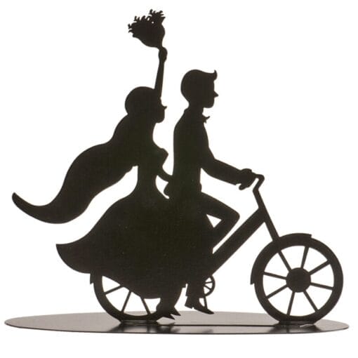 Topper Para Tarta Metalico Dekora - Pareja En Bicicleta