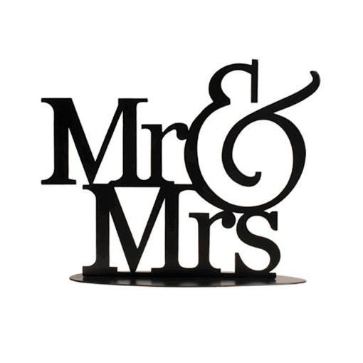 Topper Para Tarta Metalico - Mr & Mrs