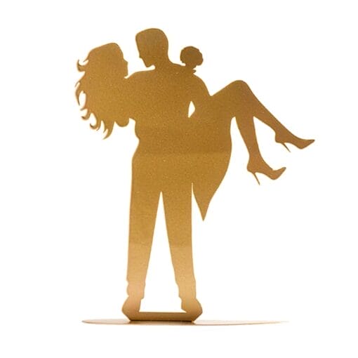 Topper Para Tarta Metalico Dekora - Pareja En Brazos
