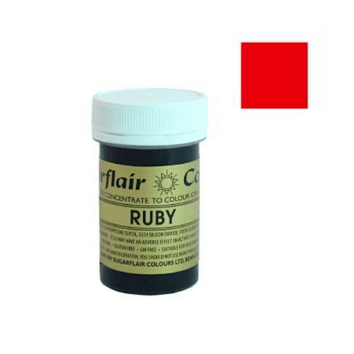 Colorante En Pasta Espectral Sugarflair - Ruby / Rojo Rubi 25 G