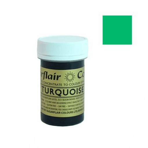 Colorante En Pasta Espectral Sugarflair - Turquoise / Turquesa 25 G