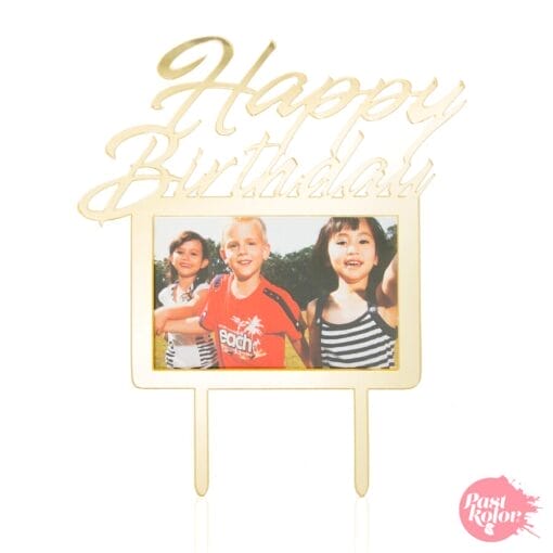 Topper Para Tarta Con Foto - "happy Birthday"