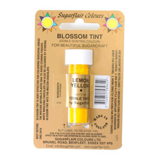 Colorante En Polvo Mate Sugarflair - Lemon Yellow / Amarillo Limon 7 Ml