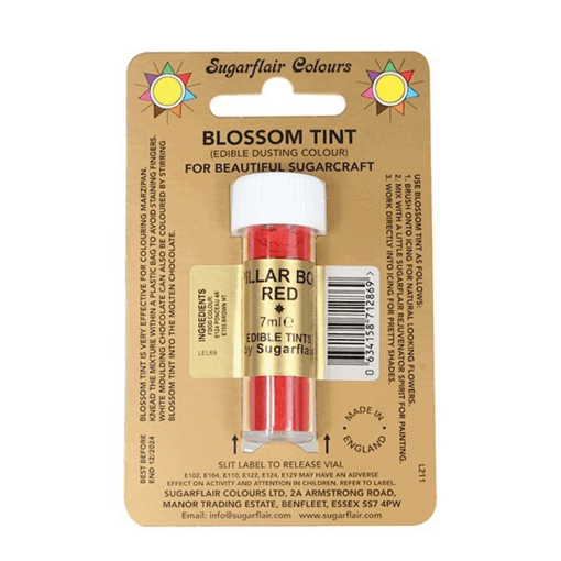 Colorante En Polvo Mate Sugarflair - Pillar Box Red / Rojo Pilar 7 Ml