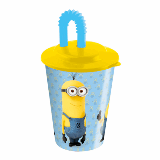 Vaso + CaÑa Y Tapa "minions" 430 Ml