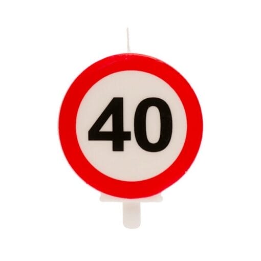 Vela 40 CumpleaÑos SeÑal Prohibido 6,3 Cm