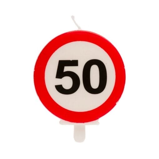 Vela 50 CumpleaÑos SeÑal Prohibido 6,3 Cm