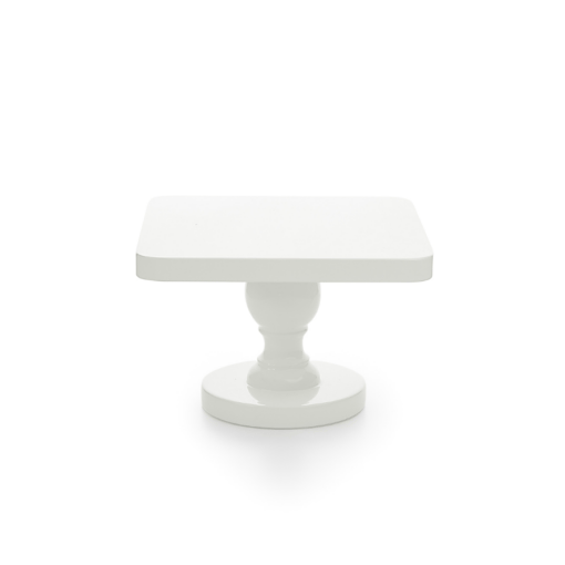 Stand Para Tarta "candy" Cuadrado - Blanco 20 Cm