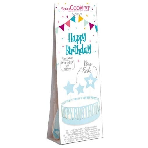 Wrapper + Toppers Para Tarta Scrapcooking - "happy Birthday"