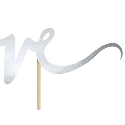 Topper Para Tarta Partydeco - Love Plata - Imagen 4