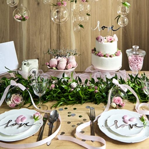 Topper Para Tarta Partydeco - Love Plata - Imagen 2