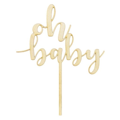 Topper Para Tarta Madera Partydeco - Oh Baby - Imagen 3
