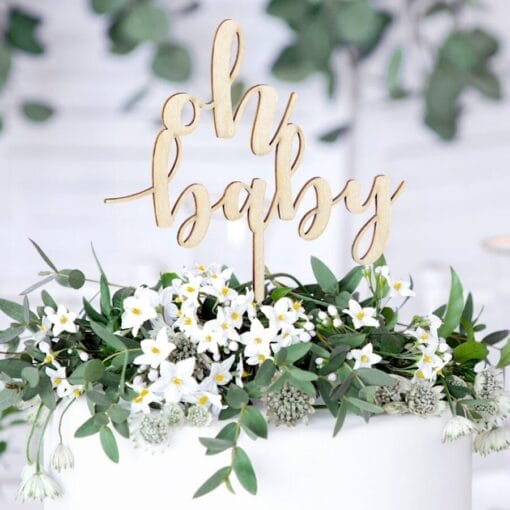 Topper Para Tarta Madera Partydeco - Oh Baby