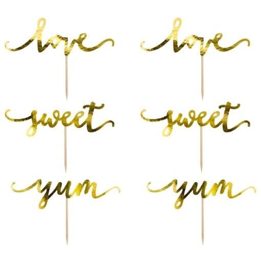 Topper Para Cupcakes Partydeco - Love Oro - Imagen 3