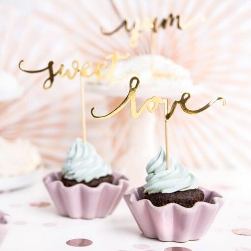 Topper Para Cupcakes Partydeco - Love Oro - Imagen 2