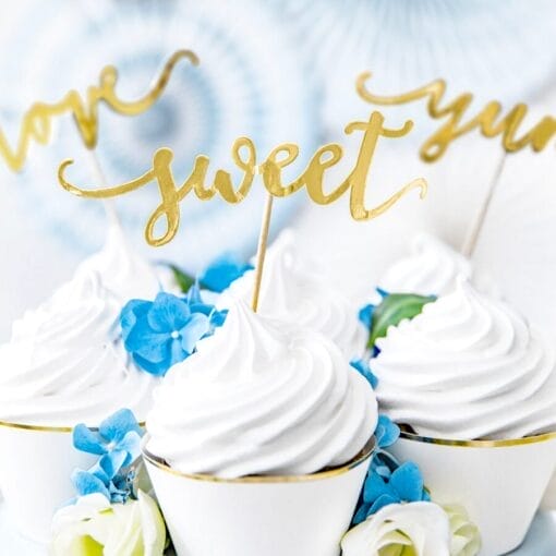 Topper Para Cupcakes Partydeco - Love Oro
