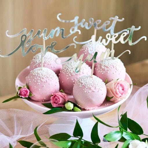Topper Para Cupcakes Partydeco - Love Plata - Imagen 2