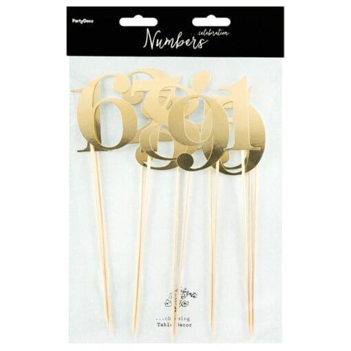 Toppers De Numeros Partydeco - Dorados - Imagen 3