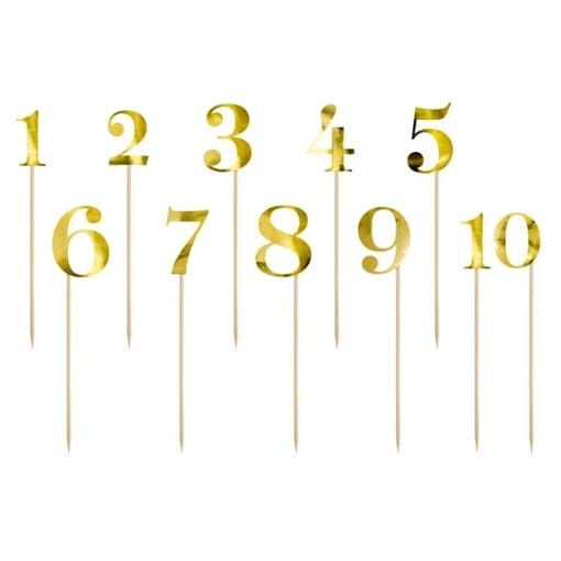 Toppers De Numeros Partydeco - Dorados