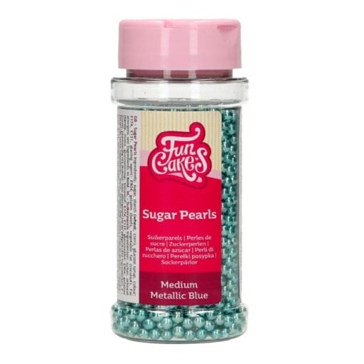 Perlas De Azucar Funcakes - Azul Metalizado (4 Mm) 80 G - Imagen 2