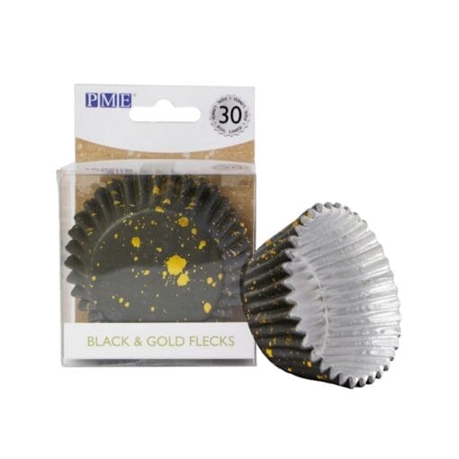 Capsulas Cupcakes Pme - Manchas Negras Y Doradas - Imagen 2