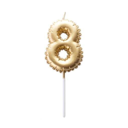Vela CumpleaÑos Globo Dorada - Numero 8