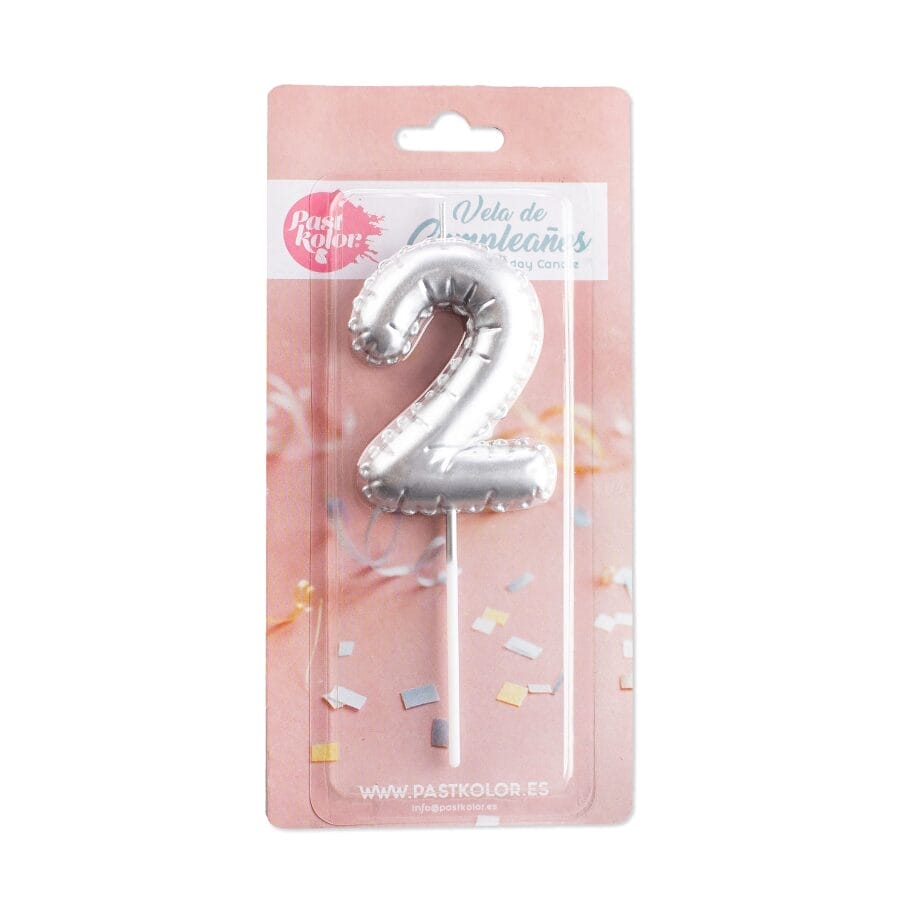 Vela CumpleaÑos Globo Plateada - Numero 9 - Imagen 4