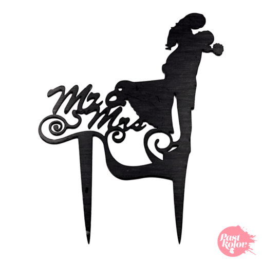 Topper Para Tarta Negro - Pareja Abrazada