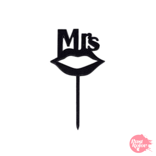 Topper Para Cupcake Negro - Labios Mujer