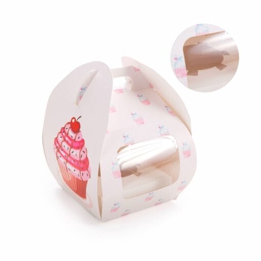 Caja Para 1 Cupcake Rosa Con Ventana - "helsinki"
