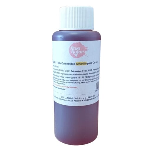 Bote De Recarga Tinta Comestible (canon) Pastkolor - Amarillo 100 Ml