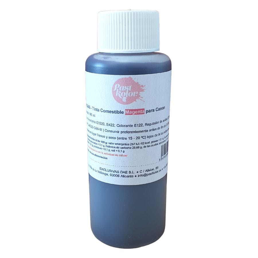 Bote De Recarga Tinta Comestible (canon) Pastkolor - Magenta 100 Ml - Imagen 4