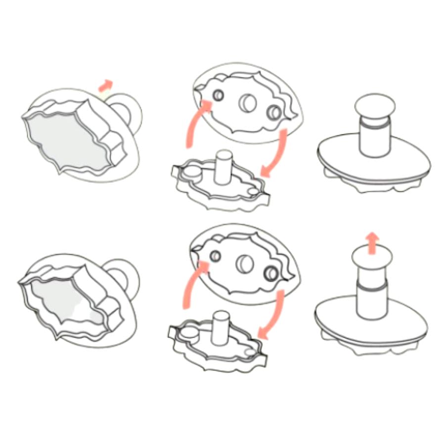 Set 2 Cortadores Con Expulsor Pavoni - Cuadrado Barroco - Imagen 3