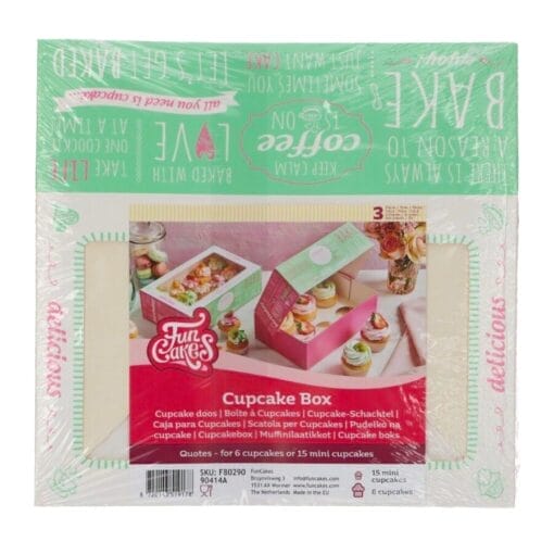 Set Caja Para Cupcakes Funcakes - DiseÑo "quotes"