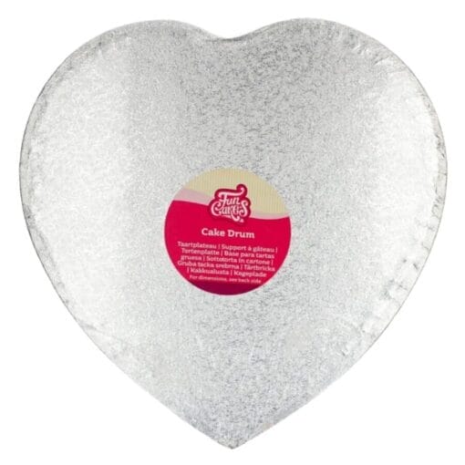 Cake Drum Corazon Plateado (funcakes) - 33 Cm Ø