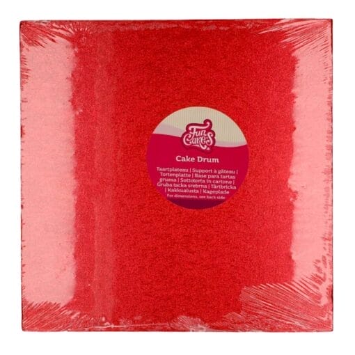 Cake Drum Cuadrado Rojo (funcakes) - 30 Cm