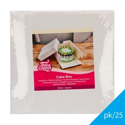 Caja Para Tarta Blanca Funcakes - 20 Cm (25 U)