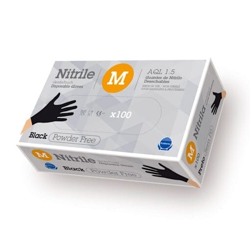 Guantes De Nitrilo Rubberex Negros - M (medianos) 3,5 G