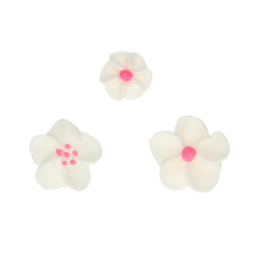 Decoraciones De Azucar Funcakes - Flores Blancas Y Rosas - Imagen 2