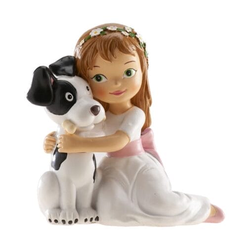Figura Para Tarta Comunion - NiÑa Con Perro