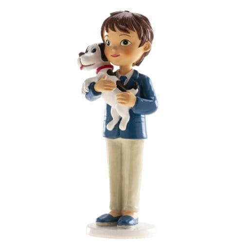 Figura Para Tarta Comunion - NiÑo Con Perro