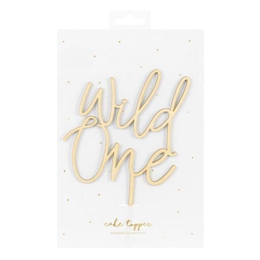 Topper Para Tarta Madera Partydeco - "wild One" (salvaje)