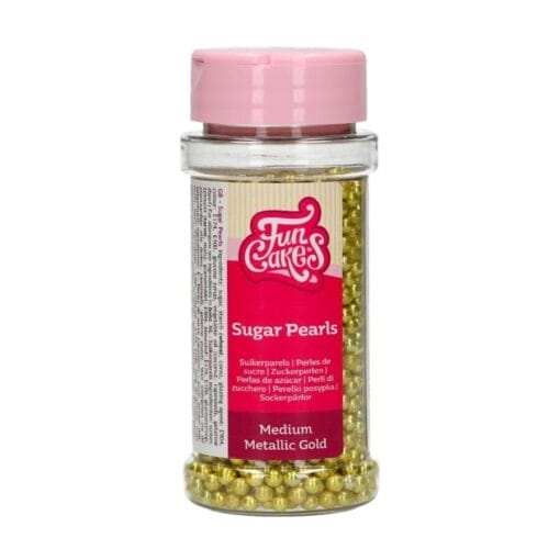 Perlas De Azucar Funcakes - Oro Metalizado (4 Mm) 80 G - Imagen 2