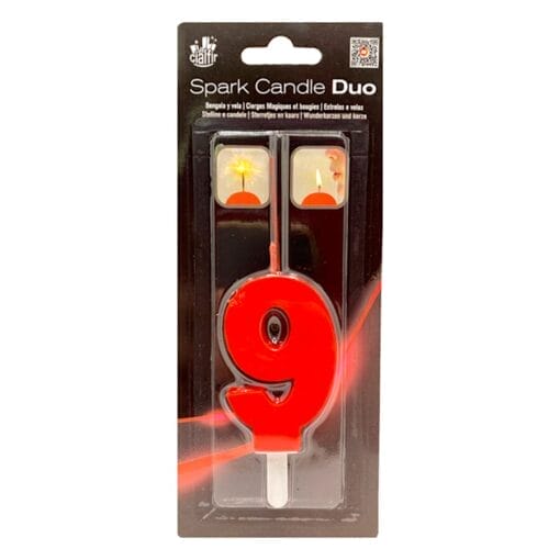 Vela Bengala "duo" Roja Cialfir - Numero 9 - Imagen 2