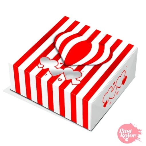 Caja Para Galletas Corazones Y Rayas - PequeÑa