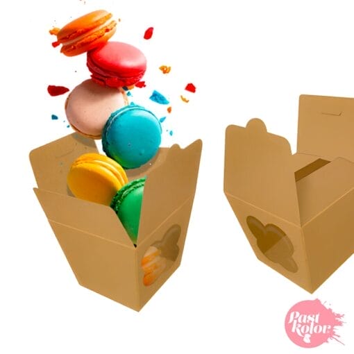 Caja Para Galletas Y Bombones Kraft Con Ventana - 12 X 11 Cm