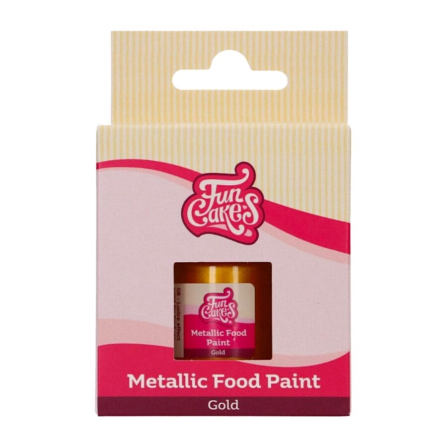 Pintura Metalizada Comestible Funcakes - Oro / Gold 30 Ml - Imagen 2