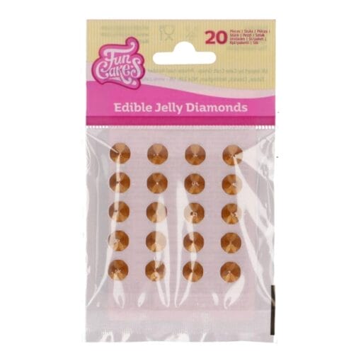 Diamantes Comestibles De Gelatina Funcakes - Oro Perlado