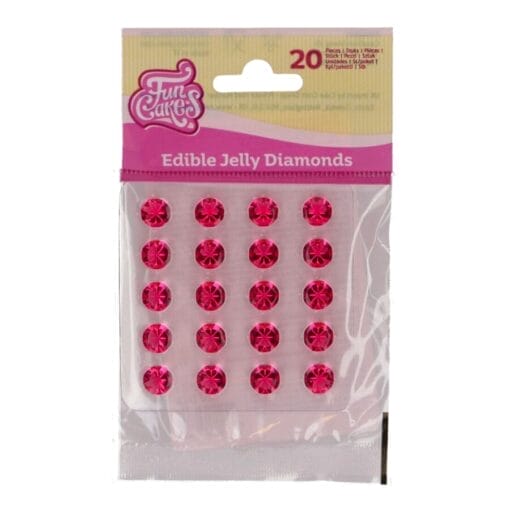 Diamantes Comestibles De Gelatina Funcakes - Rosa - Imagen 2