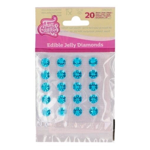 Diamantes Comestibles De Gelatina Funcakes - Azul Cielo - Imagen 2